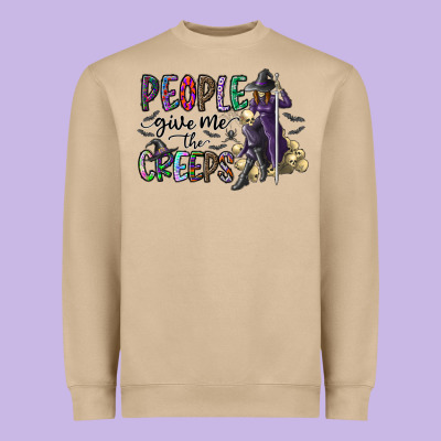 People Give Me The Creeps Heavyweight Sweatshirt Designed By Cowhidedigitalart