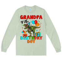 Matcha grandpa of the birthday boy t rex Long Sleeve Tee - Artiststas