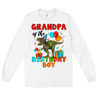 White grandpa of the birthday boy t rex Long Sleeve Tee - Artiststas