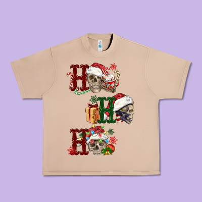 Ho Ho Ho Skull Urban Heavy Tee Designed By Fadigitalartstudio