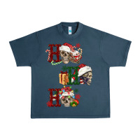Midnight Navy ho ho ho skull Urban Heavy Tee - FaDigitalArtStudio