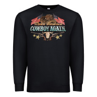 Black make america cowboy again Premium Sweatshirt - NancyCooperArtShop