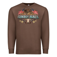 Chestnut make america cowboy again Premium Sweatshirt - NancyCooperArtShop