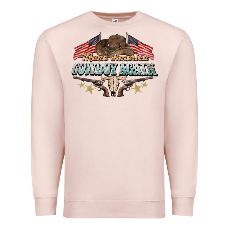 Make America Cowboy Again Premium Sweatshirt by NancyCooperArtShop | Teevron