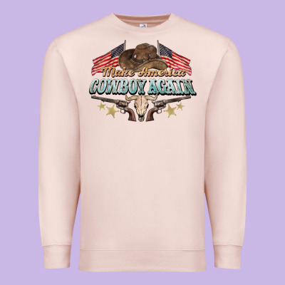 Make America Cowboy Again Premium Sweatshirt Designed By Nancycooperartshop