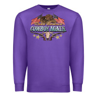 Purple make america cowboy again Premium Sweatshirt - NancyCooperArtShop