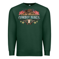 Sports Green make america cowboy again Premium Sweatshirt - NancyCooperArtShop