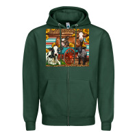 Sports Green Farm Animals On An Old Wagon Zipper Hoodie - LillyAllenDesigns