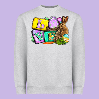 Love Easter Day Heavyweight Sweatshirt Designed By Cowgirlartshop