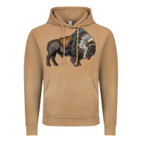 Vintage Camel bison with indian headdress Vintage Hoodie - RanaPortraitStore
