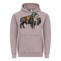 Vintage Zinc bison with indian headdress Vintage Hoodie - RanaPortraitStore