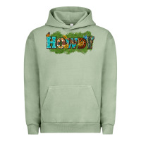 Pigment Oil Green Western Howdy Urban Hoodie - texasbilliewilder