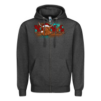 Charcoal Heather christmas nana highland cow Zipper Hoodie - BarkalooDesign