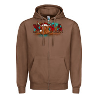 Chestnut christmas nana highland cow Zipper Hoodie - BarkalooDesign