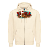 Sandshell christmas nana highland cow Zipper Hoodie - BarkalooDesign