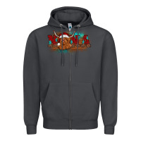 Smoke christmas nana highland cow Zipper Hoodie - BarkalooDesign