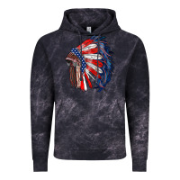 Cloud Black american flag indian headdress Vintage Hoodie - RanaPortraitStore