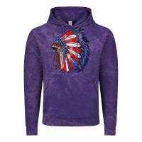 Cloud Purple american flag indian headdress Vintage Hoodie - RanaPortraitStore
