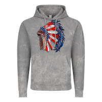 Cloud Rock american flag indian headdress Vintage Hoodie - RanaPortraitStore