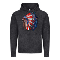Vintage Black american flag indian headdress Vintage Hoodie - RanaPortraitStore