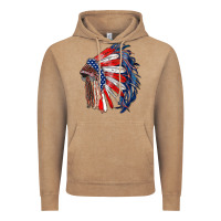 American Flag Indian Headdress Vintage Hoodie | Teevron