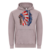 Vintage Zinc american flag indian headdress Vintage Hoodie - RanaPortraitStore
