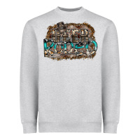 Heather Grey deer rodeo Heavyweight Sweatshirt - SublimationCraftShop