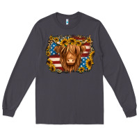 Smoke 4th of july shaggy cow Long Sleeve Tee - Jasminsmagicworld