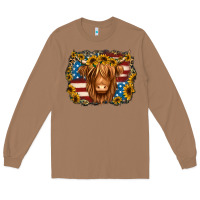 Toasted Coconut 4th of july shaggy cow Long Sleeve Tee - Jasminsmagicworld