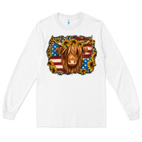 White 4th of july shaggy cow Long Sleeve Tee - Jasminsmagicworld