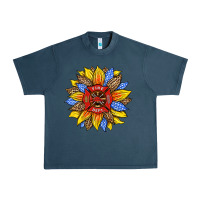 Midnight Navy firefighter sunflower Urban Heavy Tee - HRA Design Shop