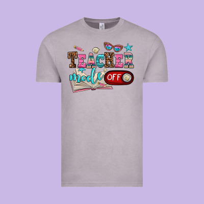 Teacher Mode Off Vintage Tee Designed By Adodesignshop