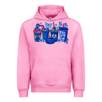 Fuchsia Pink Colon Cancer coffee cups blue ribbon Urban Hoodie - NancyCooperArtShop