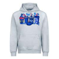 Heather Grey Colon Cancer coffee cups blue ribbon Urban Hoodie - NancyCooperArtShop