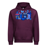 Mauve Wine Colon Cancer coffee cups blue ribbon Urban Hoodie - NancyCooperArtShop