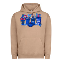 Pigment Burro Colon Cancer coffee cups blue ribbon Urban Hoodie - NancyCooperArtShop