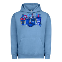 Pigment Pebble Blue Colon Cancer coffee cups blue ribbon Urban Hoodie - NancyCooperArtShop