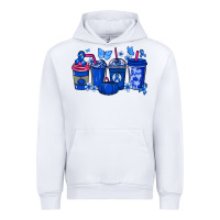 White Colon Cancer coffee cups blue ribbon Urban Hoodie - NancyCooperArtShop