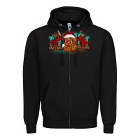 Black christmas mom highland cow Zipper Hoodie - BarkalooDesign