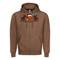 Chestnut christmas mom highland cow Zipper Hoodie - BarkalooDesign