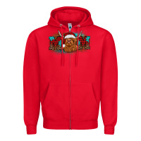 Red christmas mom highland cow Zipper Hoodie - BarkalooDesign