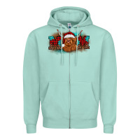 Seafoam christmas mom highland cow Zipper Hoodie - BarkalooDesign