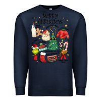 Navy merry christmas Premium Sweatshirt - MaliasSmallBusiness