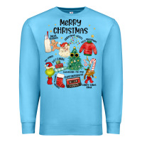 Ocean Blue merry christmas Premium Sweatshirt - MaliasSmallBusiness