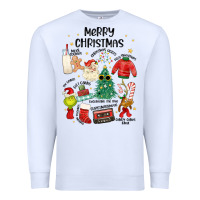 White merry christmas Premium Sweatshirt - MaliasSmallBusiness