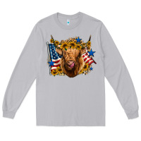 Moon Dust 4th of july shaggy cow leopard background Long Sleeve Tee - Jasminsmagicworld