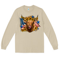 Mushroom 4th of july shaggy cow leopard background Long Sleeve Tee - Jasminsmagicworld