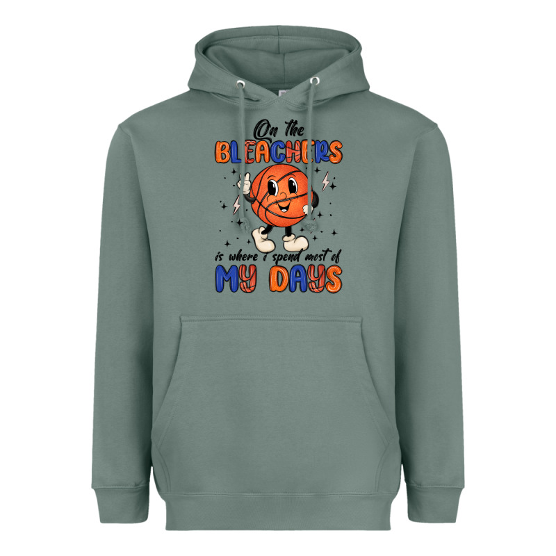 On The Bleachers Is Where I Spend Most Of My Days Heavyweight Hoodie by MaliasSmallBusiness | Teevron