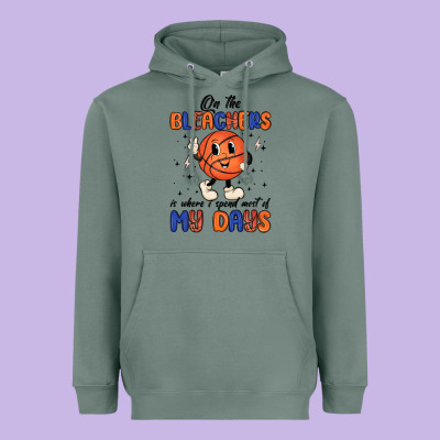 On The Bleachers Is Where I Spend Most Of My Days Heavyweight Hoodie Designed By Maliassmallbusiness