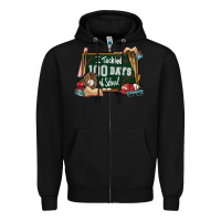 Black I tacked 100 days school Baseball Zipper Hoodie - NancyCooperArtShop